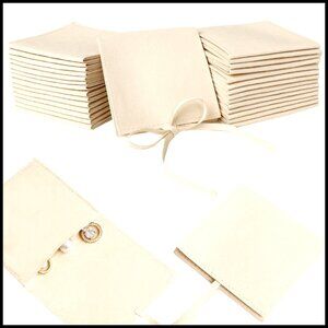 40pcs Microfiber Jewelry Pouch 8x8cm Bow Tie Drawstring Gift Bags